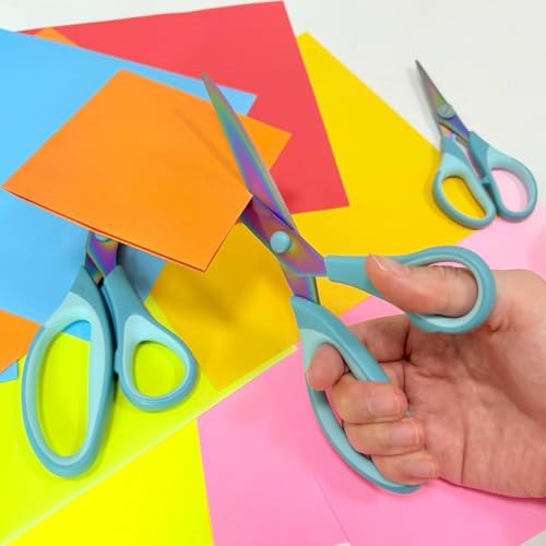 Titanium Coating Sewing Scissors Bundle, Professional Fabric Scissors Set - color: Green