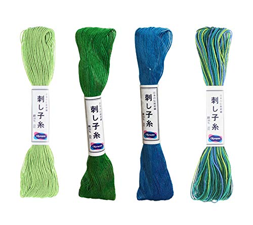 Olympus Sashiko Thread 20m Skein Color Bundles (Aruba: 77-06-26-27) - color: Aruba: 77-06-26-27