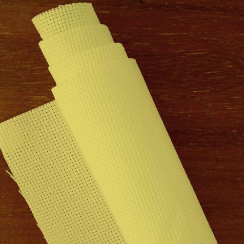 Essentials By Leisure Arts Aida Cloth, 14 Count, Yellow, Cross Stitch Fabric, Embroidery Fabric, Cross Stitch Supplies for Crafting, Stitching, and Sewing Projects 15X18
