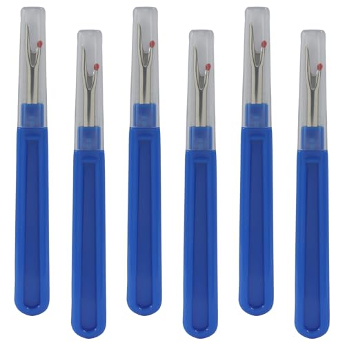 Hordion 6 PCS Seam Ripper Stitch Remover Tool, Blue Seam Ripper - color: Blue