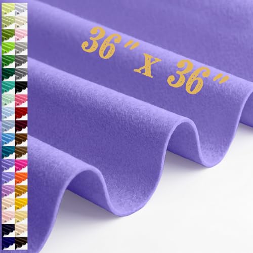 Large Felt Fabric Sheet 36 x 36 Inch, 1.6mm Thick (Lavender) - color: Lavender
