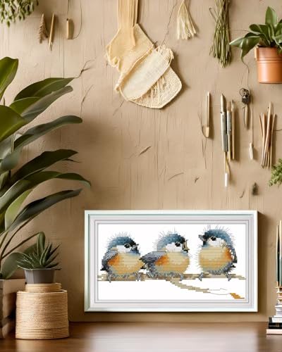 CaptainCrafts Cross Stitch Kits for Adults Stamped 11CT Birds Pattern - color: Stamped 11CT