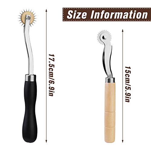 Lunarm Tracing Wheel Sewing Tool 2PCS Professional Stitch Marking Spacer - color: Black and Wood