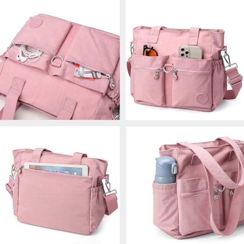 Tote Bag for Women Nylon Purse and Handbags Tote Purse Crossbody Bag Messenger Bag - color: Grey