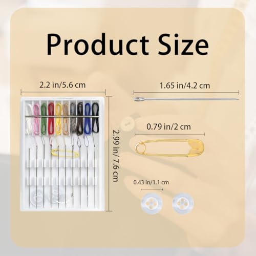 2 Boxes Easy Pre Threaded Needle Kit, Prethreaded Sewing Kits - color: Rich Color