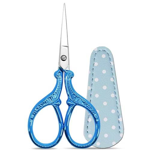 Small Thread Scissors 3.6 inch Stainless Steel Classic Scissors - color: Dark Blue