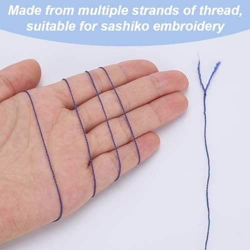 FREEBLOSS 4 Pcs Sashiko Thread Sashiko Skein 100M * 4 Colors Pure Cotton Embroidery Thread Japanese Sewing Threads Quilting & Embroidery Kit Supplies, Blue - color: Clear Blue Theme
