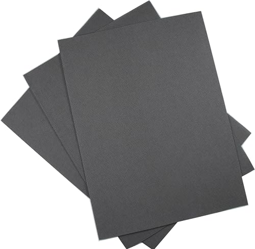 KCS 3 pc of 12" x 18"(30cmx45cm) Counted Cotton Aida Cloth Cross Stitch Fabric (Dark Grey,18CT) - color: Dark Grey, size: 18CT