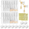2 Sets Embroidery Floss Organizer, 400 Pcs White Floss Bobbins with 2 Pcs Bobbin Winders and 2 Number Stickers, Plastic Embroidery Thread Organizer, Cross Stitch Thread Storage for DIY Sewing Craft