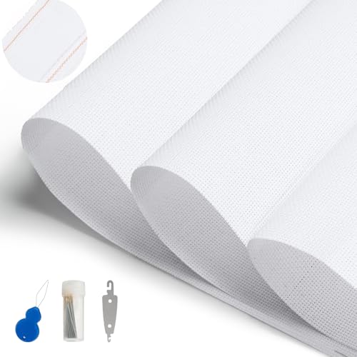 Eunice Cross Stitch Aida Fabric for Home DIY (White, 14CT 59 X 39 Inch(1 PCS))