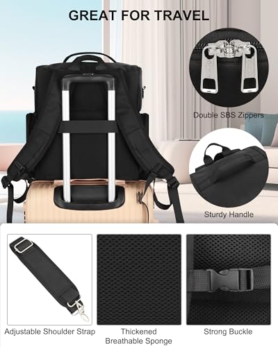 Relavel Tattoo Travel Case with 6 Removable Pouches for Tattoo Artist,Black - color: Black With 2 Bags, size: Medium