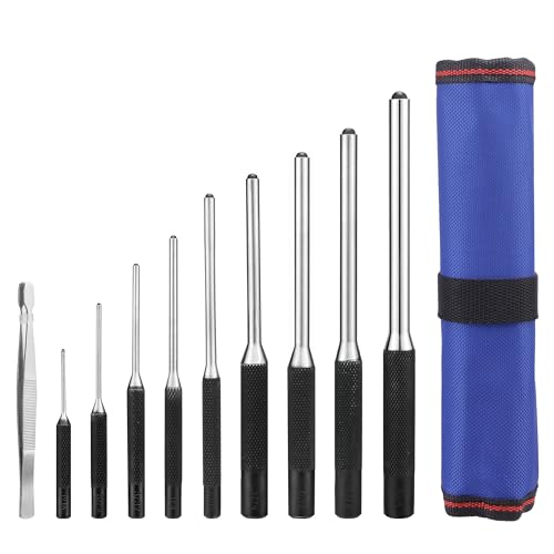 WORKPRO 9-Piece Roll Pin Punch Set with Tweezers, Punch Tool Set