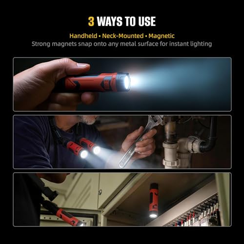 CLAKAP 800 Lumens Rechargeable LED Neck Light - color: Sunset Red