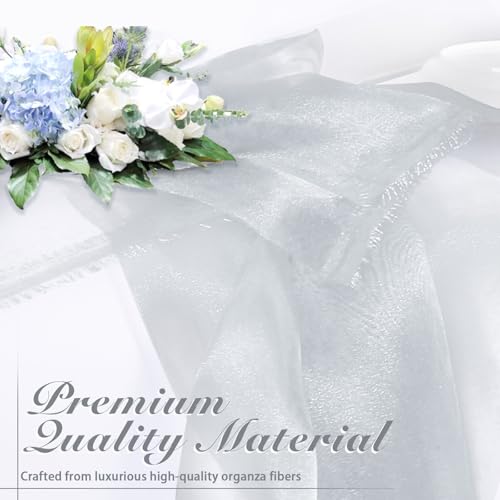 Manyshofu Silver Organza Fabric by The Yard, 60 Wide (2 Yard) - color: Silver, size: 2 Yard