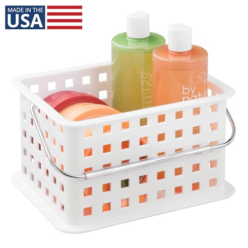 iDesign Portable Shower Caddy Basket with Handle, White - color: White, style: Pack of 1