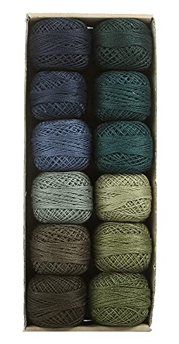 Valdani Pearl Cotton Sz 12 | As Time Goes By Set 3 Solid | 12 Balls 109 Yds - color: As Time Goes By Set 3 S12, size: 12