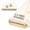 100% Cotton Unbleached Muslin Fabric, 63 Inch X 2.5 Yards by The Yard, Medium & Light Weight Draping Fabrics Suitable for Sewing, Embroidery, Garments, Apparl Cloth and Crafts Material-Natural