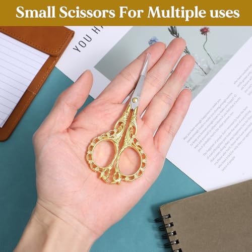 Mabor Stainless Steel Small Embroidery Scissors, Gold Needlepoint Scissors