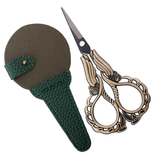 YOUGUOM Embroidery Scissors with Cover, Mini Sewing Shears - color: Bronze