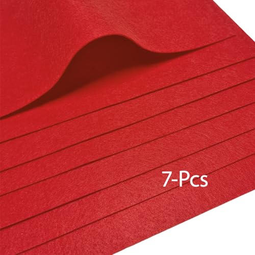 Jtnohx Soft Felt Sheets Color Felt Fabric for Sewing Red 7Pcs 8"x12" 1mm - color: Red