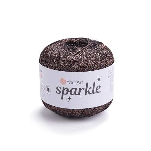 YarnArt Sparkle - Metallic Glitter Fine Lightweight Yarn for Crochet, Knitting, Amigurumi, Cardigans, Shawls, Bag Making - Soft Craft (1354) - color: 1354
