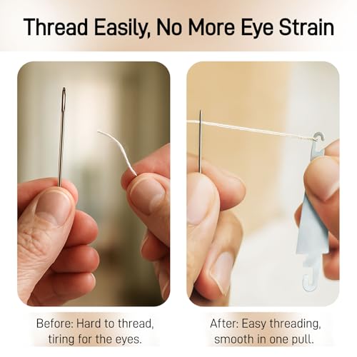 Needle Threaders 30-Pack Stainless Steel Tools for Hand Sewing, Cross Stitch, Embroidery, Knitting, Quilting & Crafts