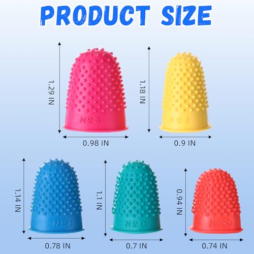 Zonon 20 Pcs Rubber Thimble Finger Protector,Multicolor - color: Multicolor)