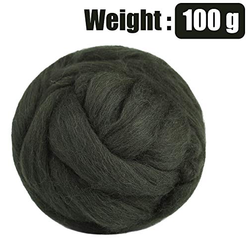3.53oz Needle Felting Wool Roving Wool for Felting Wool Felting Supplies - color: dark green