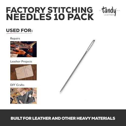 Tandy Leather Stitching Needle Smooth Hand Sewing with Blunt Tip (10 Pack)