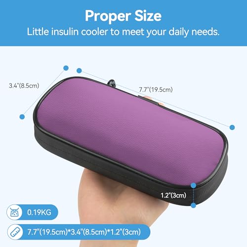 Gelozid Insulin Cooler Travel Case with 2 Reusable Ice Packs, Purple & Gray - color: Purple with Gray, size: Cooler Case