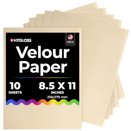 Hygloss Velour Paper 8.5 x 11, Soft Flocked Craft Paper, 10 Sheets Beige - color: Beige