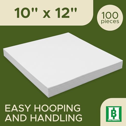 HBI Wash Away Water Soluble Stabilizer Sheets, 10 x 12 in, 100 Pack - size: 10" x 12"