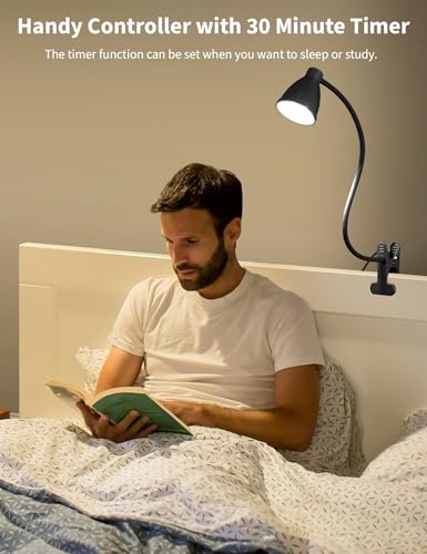 BOHON Desk Lamp 5 Color Modes 10 Brightness Dimmer Reading Light Black - color: Black