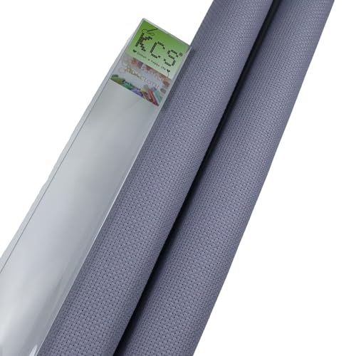 KCS 2 pc of 15" x 18"(38cmx45cm) Counted Cross Stitch Cotton Aida Cloth Needlework Fabric Box (Light Steel Grey, 16CT) - color: Light Steel Grey, size: 16CT