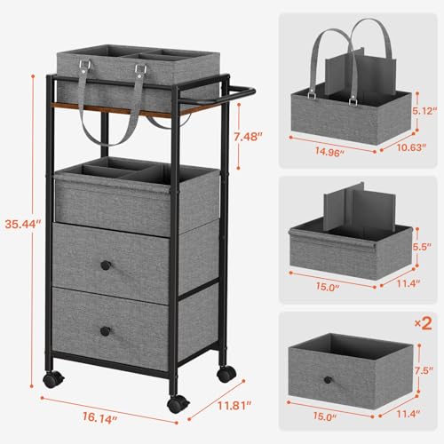 3In1 Modanais Baby Diaper Caddy Organizer Cart with Drawers, Black - color: Black