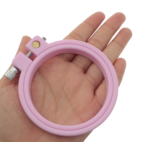 yyangz 2PCS DIY Mini Embroidery Hoops Plastic Embroidery Tension Hoops Sewing Tension Rings Adjustable Coil Design for Cross Stitch DIY Tool Accessories