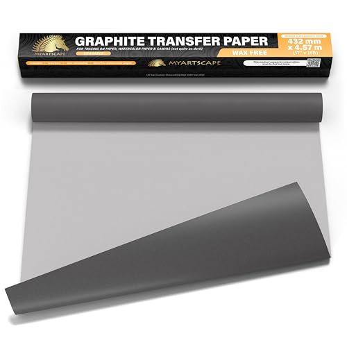 MyArtscape Graphite Transfer Paper Roll 17" x 15ft Wax Free Tracing Roll