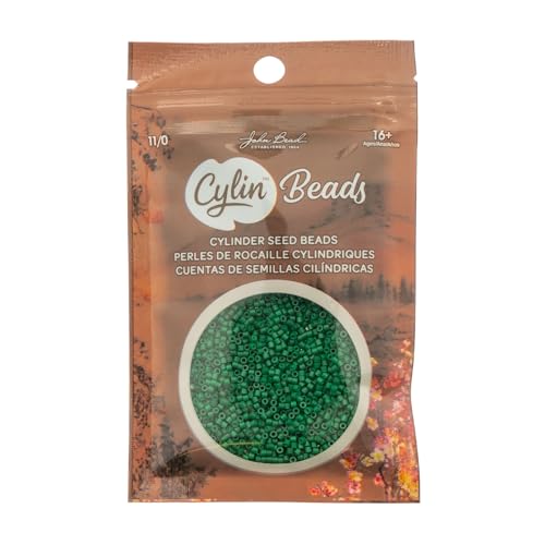 John Bead 25g Cylin Beads Opaque Jade Green 11/0 Glass Cylindrical Seed Beads for Jewelry Bracelets Necklaces Earrings Making Embroidery - color: Jade Green