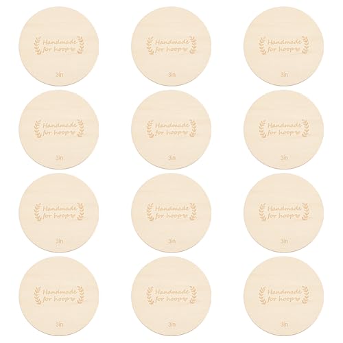 BENECREAT 12 Pack Wooden Embroidery Backing Discs,3inch Wooden Backs for Finishing Embroidery Hoops, Crossing Stitch Hoop for DIY Needlework Projects Sewing Craft - size: 76mm
