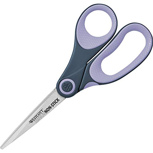 Westcott Titanium Bonded Non Stick Scissors, Purple, 8" - size: 8-Inch
