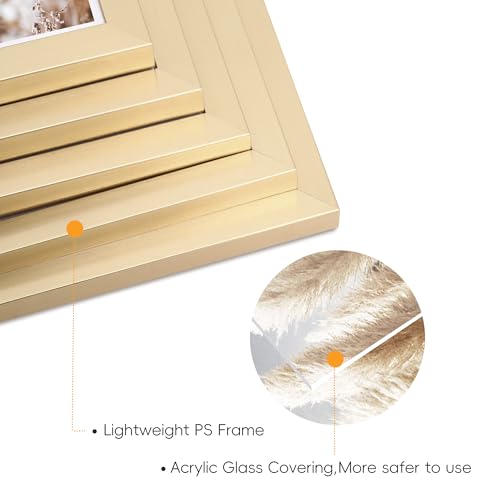 ArtbyHannah Gallery Wall Frame Set, 8 Pack Gold Picture Frames, Small - color: Gold, size: Small