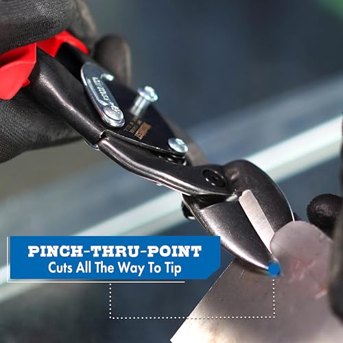 MIDWEST Special Hardness Aviation Snip - Right Cut Offset Stainless Steel Cutting Shears, Made in the USA - MWT-SS6510R - color: Right Cut