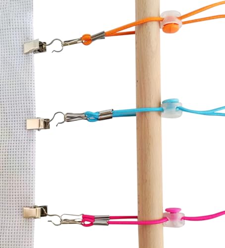 Sexyppl 24 Pcs Cross Stitch Side Clips，Cross-Stitch Fabric Holders，High Elasticity Fabric Tension Embroidery clamp，Adjustable Fabric Fastening Clip