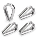 M10 Wire Rope Thimble, 304 Stainless Steel Thimble for 11/32-3/8 Inch Diameter Wire Rope, 4 Pieces - size: M10