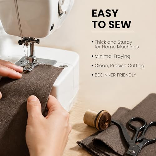 Wildarms 100% Cotton Canvas Fabric by The Yard - 59" Wide 12oz Medium-Heavy Duck Canvas for Sewing DIY, Tote Bags, Upholstery & Embroidery (Brown, 2 Yard pre Cut) - color: Brown, size: 2 yard pre cut