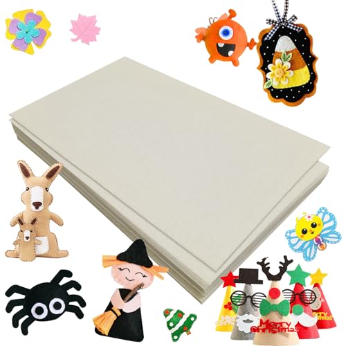 Jtnohx Felt for Crafts, 16 Pcs Felt Fabric, 7"×11.3" Stiff Felt Sheets, Craft Felt Square for Sewing (Beige) - color: Beige
