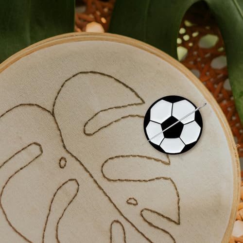 Rimvoe Sports Needle Minder Magnet, Magnetic Needle Minder for Cross Stitch Embroidery Needlework Accessories (Soccer) - style: socccer