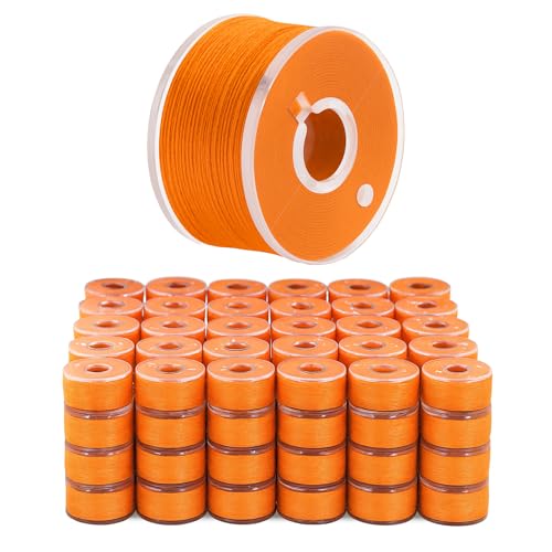 Mandala Crafts Orange 15J SA156 Prefilled Bobbin Thread, 144 PCs - color: Orange, size: Size A 144 X 142 Yards