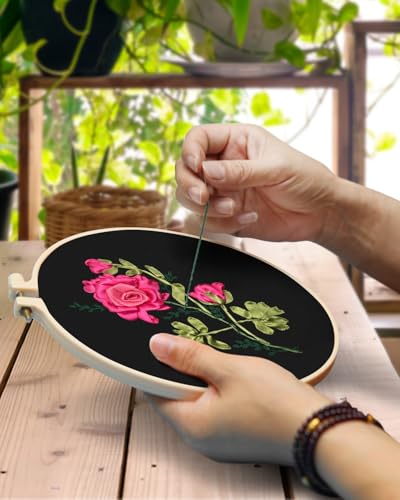 TINDTOP Embroidery Kit for Adult, Ribbon Embroidery Kit for Beginners - color: FLowers(Silk Ribbon Embroidery)