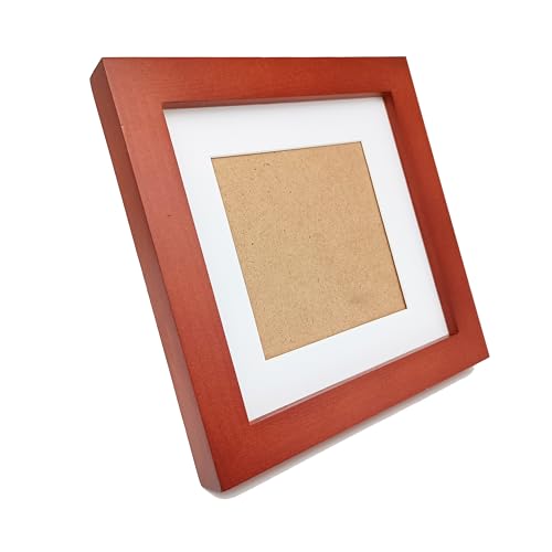 ZXT-parts Brown 6x6 Picture Frames with 4x4 Opening Mat.Brown 6x6 Square Photo Frame. Solid Wood, Perspex Panel, The Table or The Wall.Protective Film Must be Removed. - color: Brown